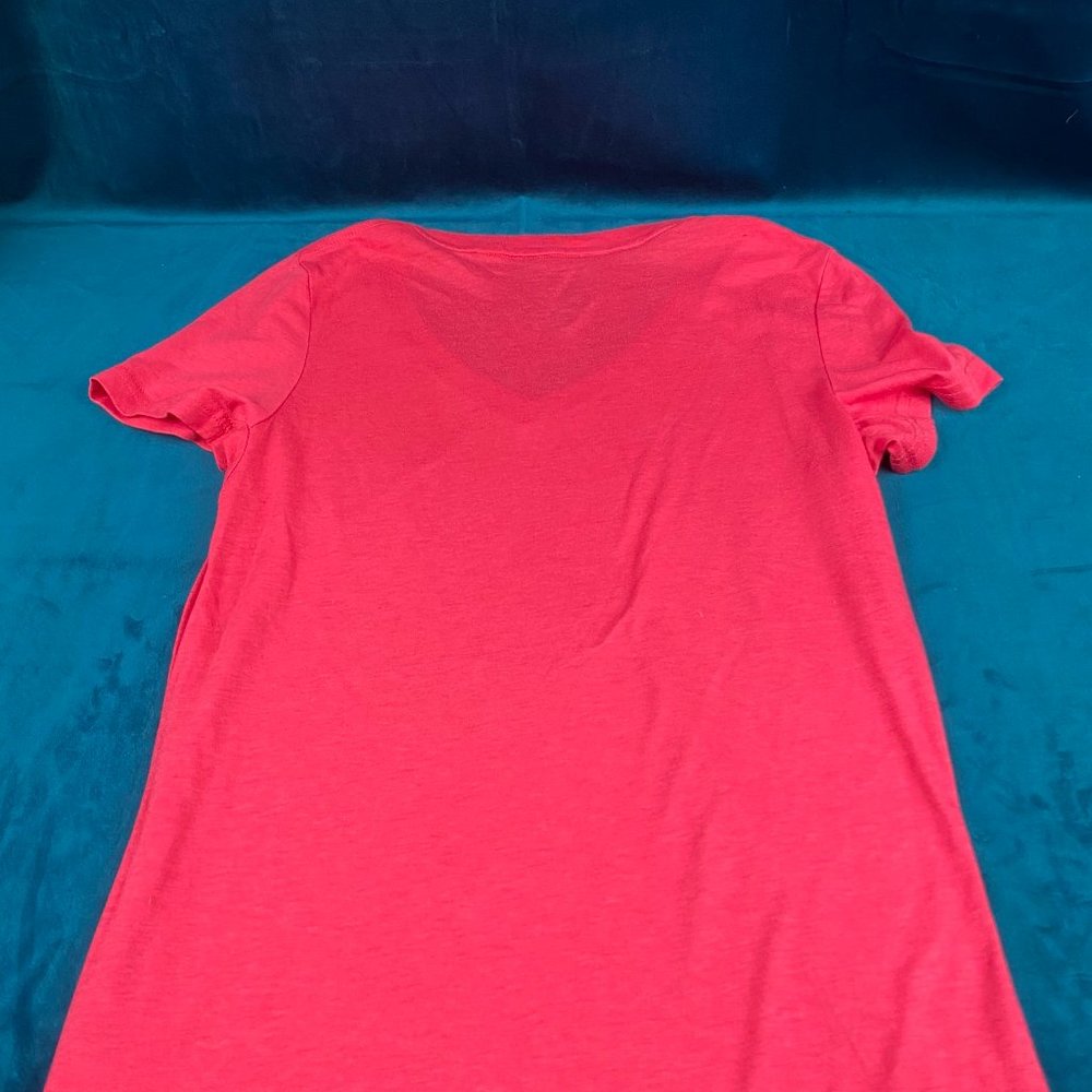 Nike Dri Fit V Neck T-shirt Loose Fit Pink Tee - Picture 5 of 10